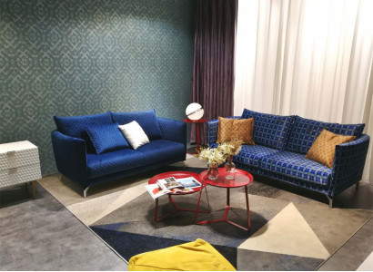 Design Polster Luxus Sitz Sofa Couch Textil Sofa 3 Sitzer Stoff Dreisitzer Samt